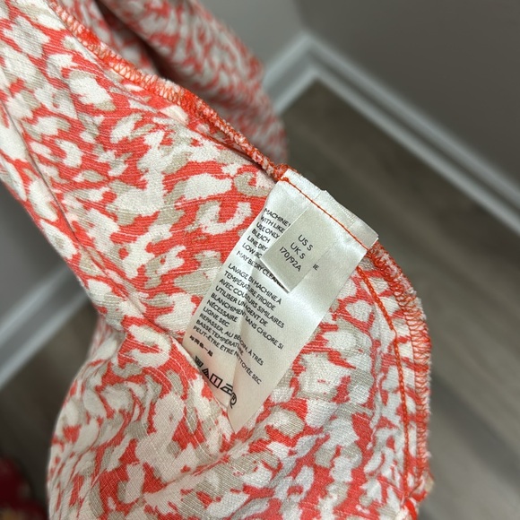 🧡 FREE PEOPLE ORANGE RUFFLE WRAP DRESS S 🧡 - Picture 3 of 3